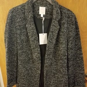 NWT Lauren Conrad Black & White Knitted Blazer